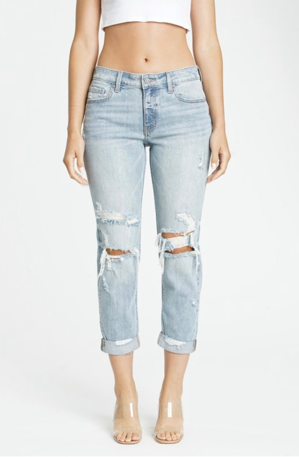 Frankie Mid Rise Girlfriend Jeans