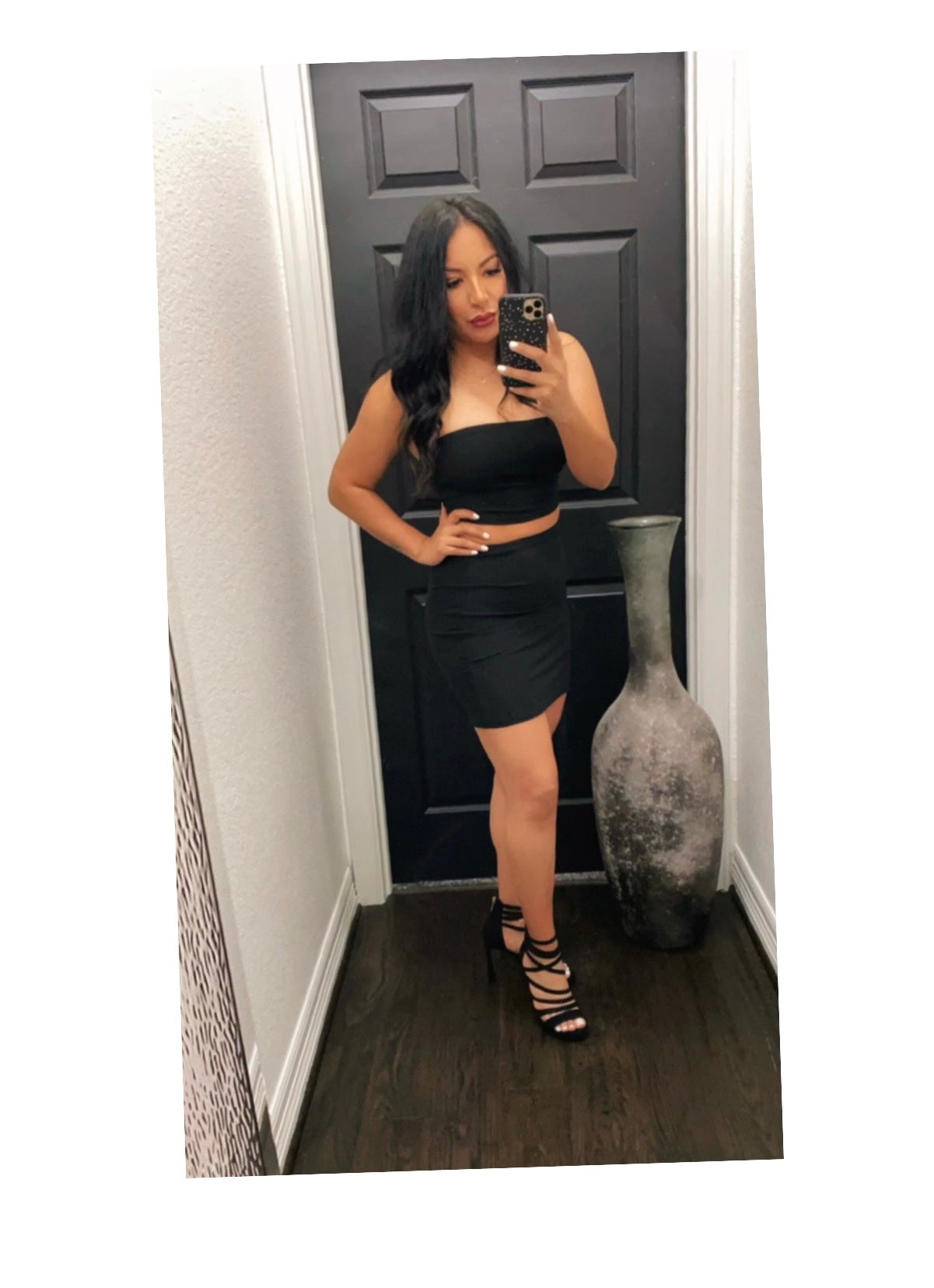 Black Tube Top & Skirt Set