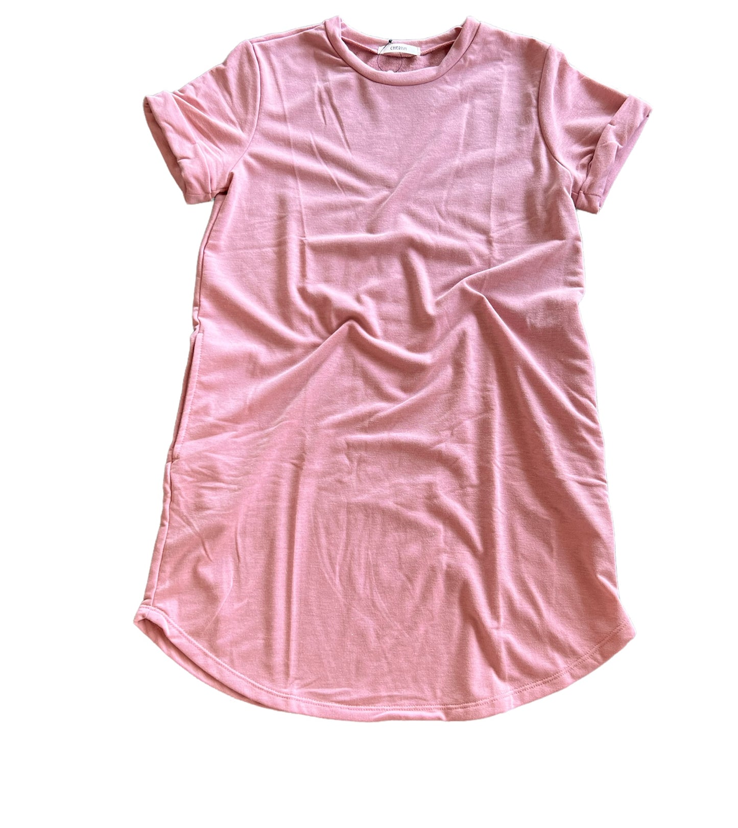 Mauve French Terry T Shirt Dress