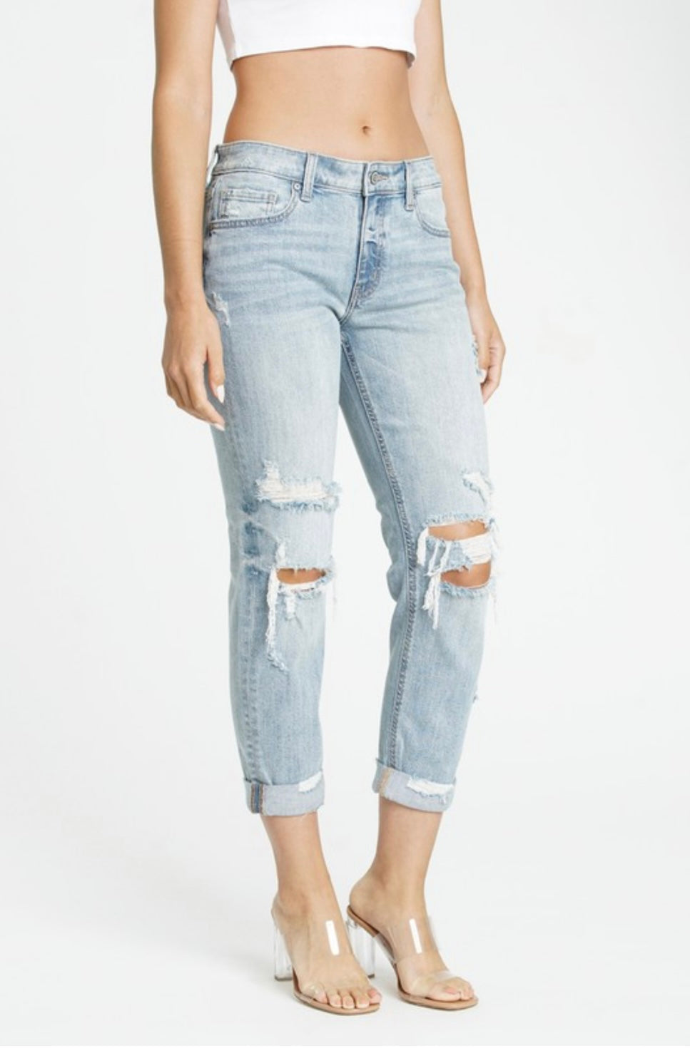 Frankie Mid Rise Girlfriend Jeans