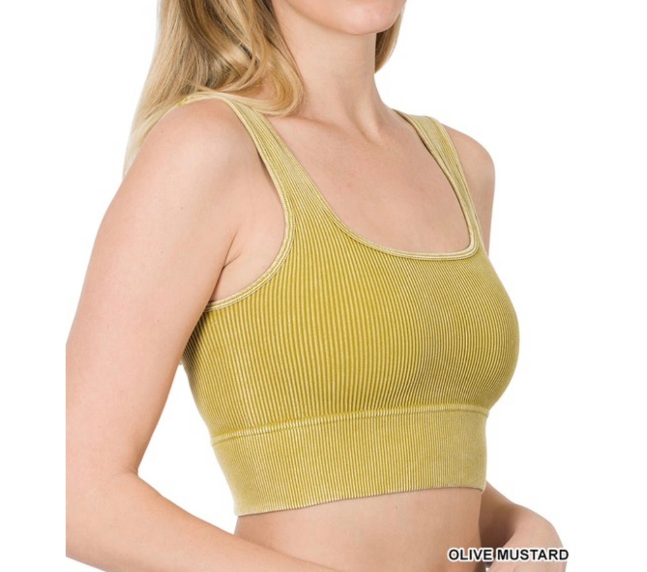 Olive Mustard Cropped Tank