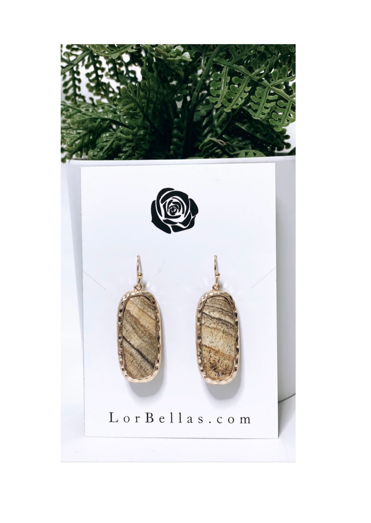 Brown/Gold Stone Earrings